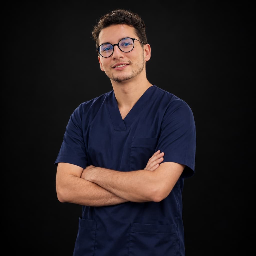 Portrait du Dr Amine Lamouri, chirurgien-dentiste à Témara, Rabat